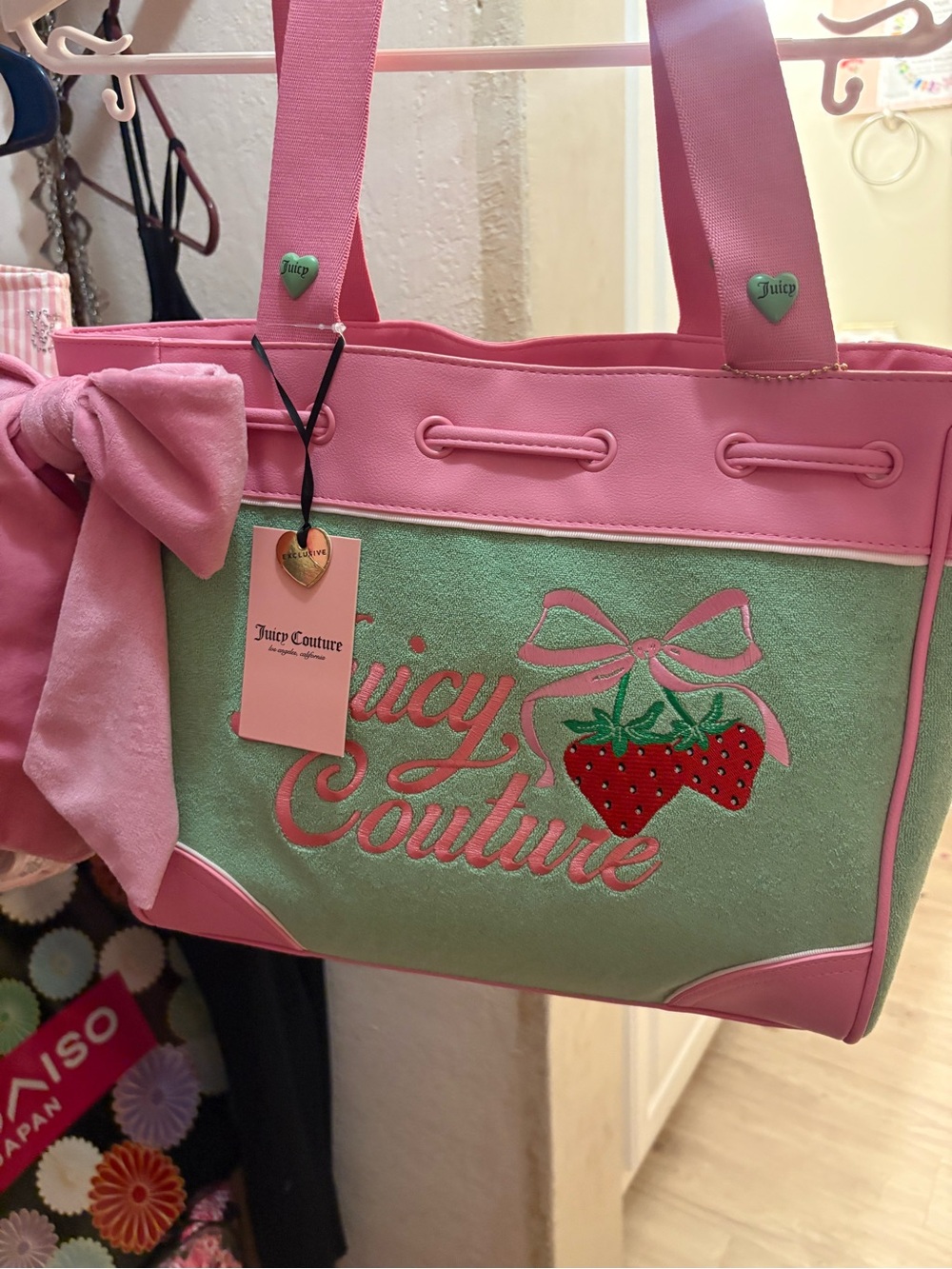 Juicy Couture Pink & Mint Strawberry Tote